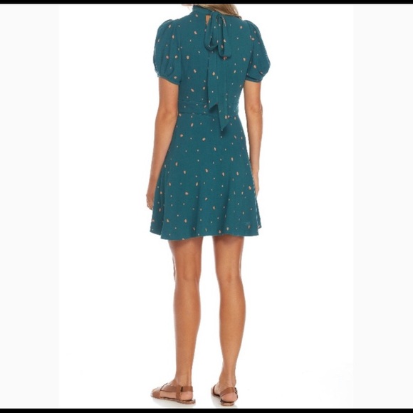 NWT Free People Abbie Print Dress Green Combo - Picture 2 of 15